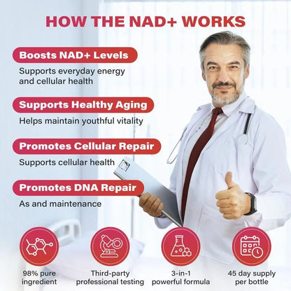 Bebida con sabor a frutos rojos ZOOONE NR1000-NAD+ para combatir el envejecimiento cutáneo, aumentar la energía y la concentración